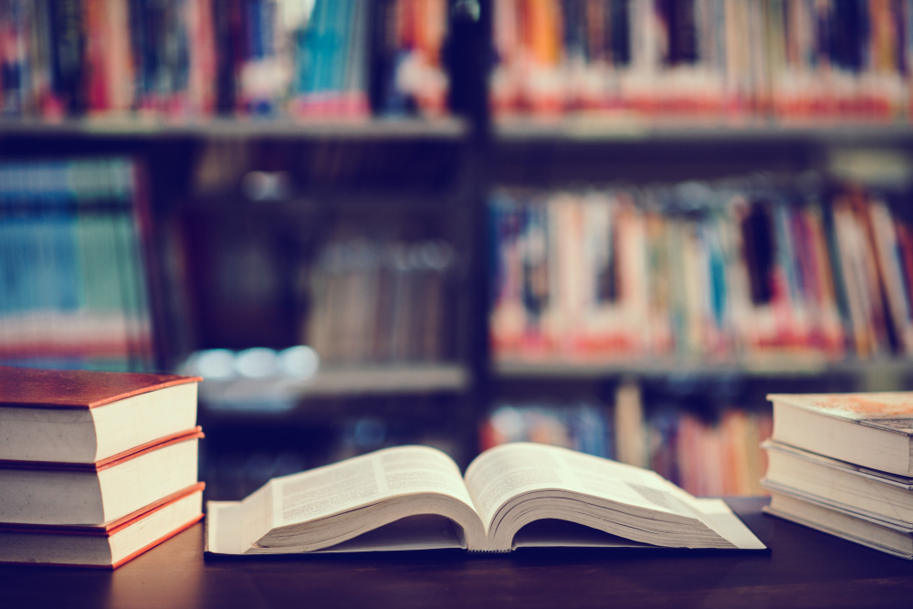 book-library-with-open-textbook